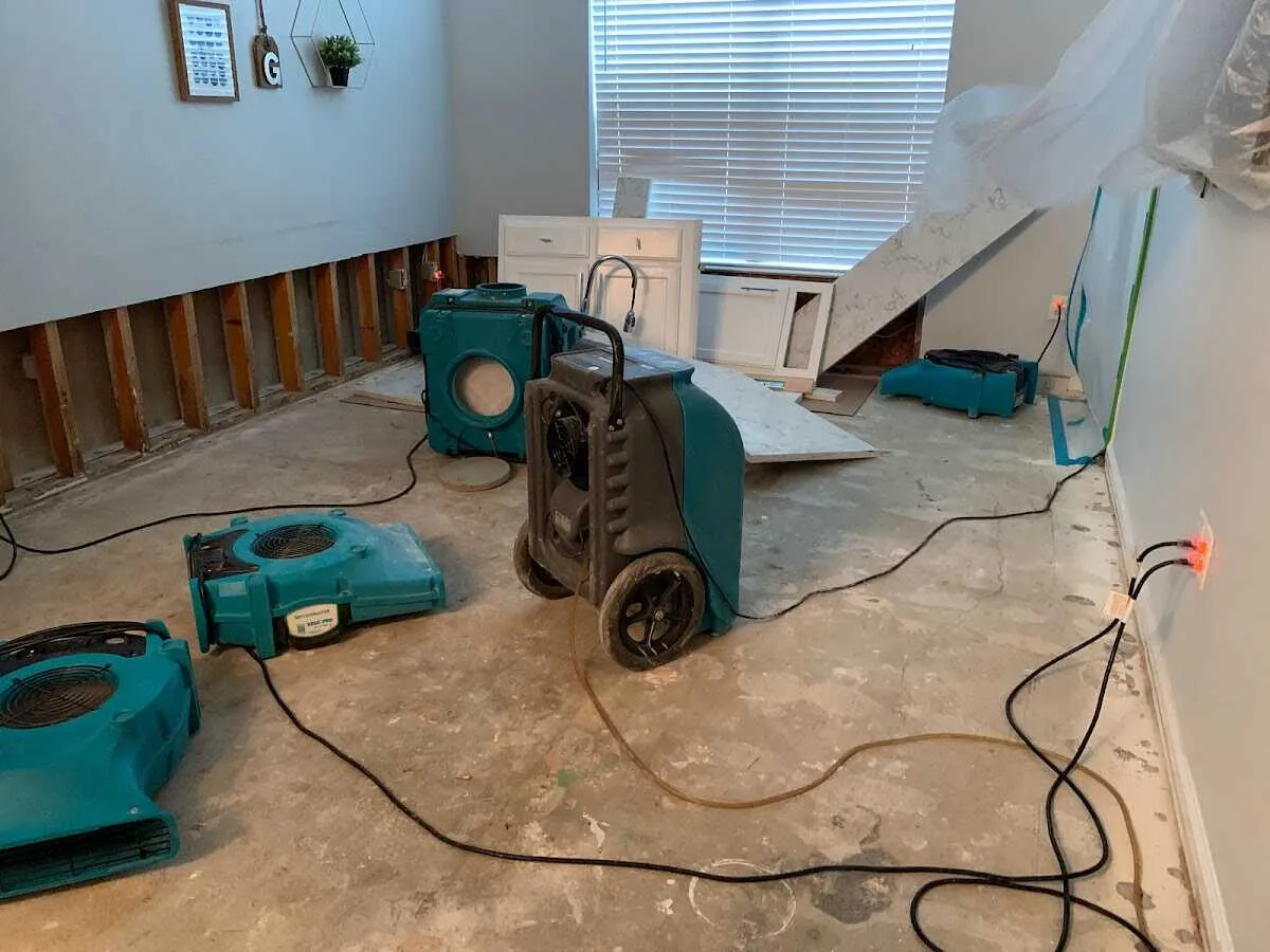 Dehumidifier in flood-cut room for Water Extraction & Removal in Camano